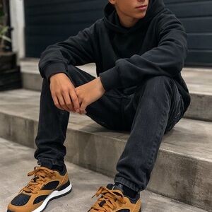 Under Armour Kids Sneakers in Black and Tan